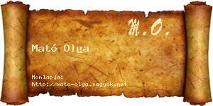 Mató Olga névjegykártya
